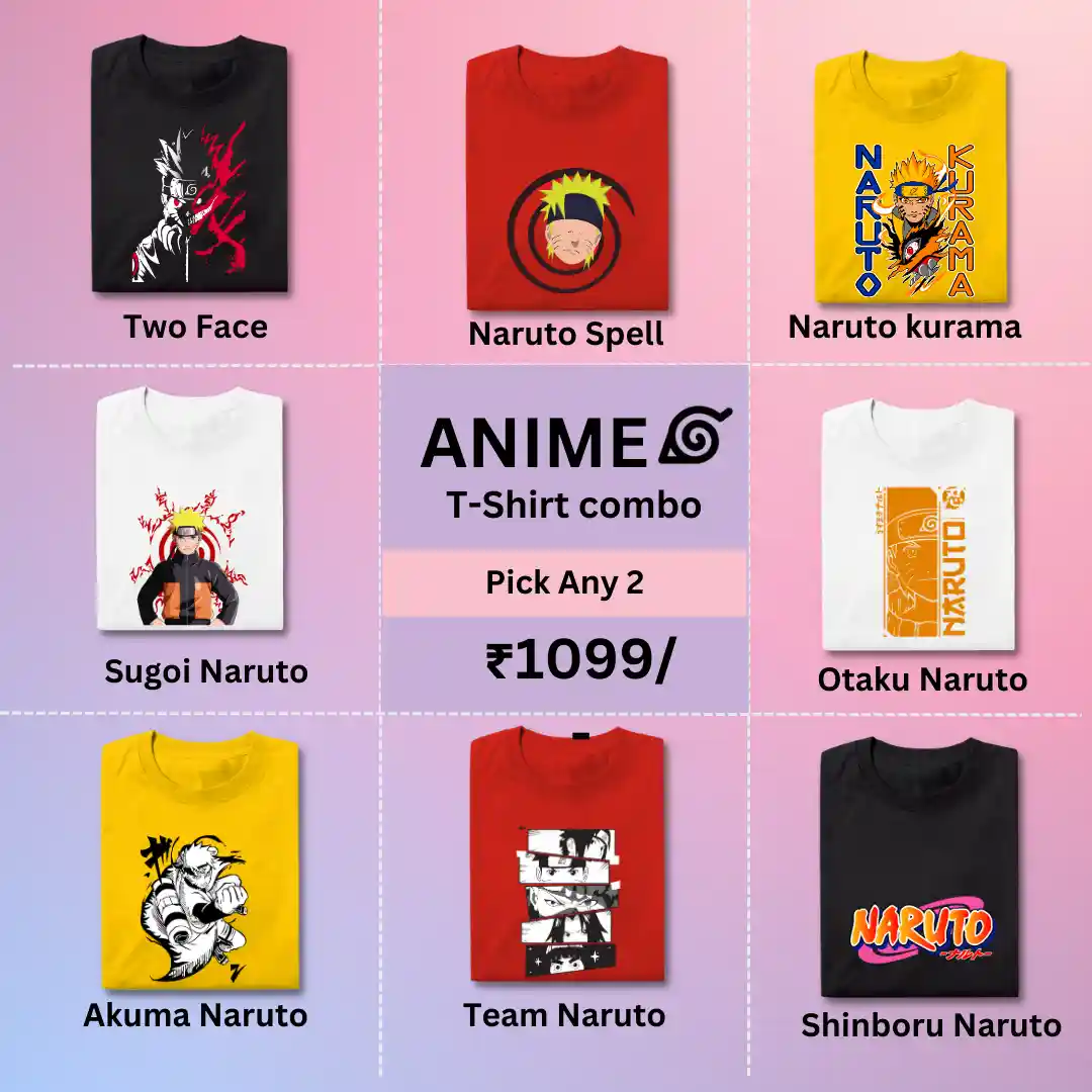 Pack Of 2 Anime T-Shirt