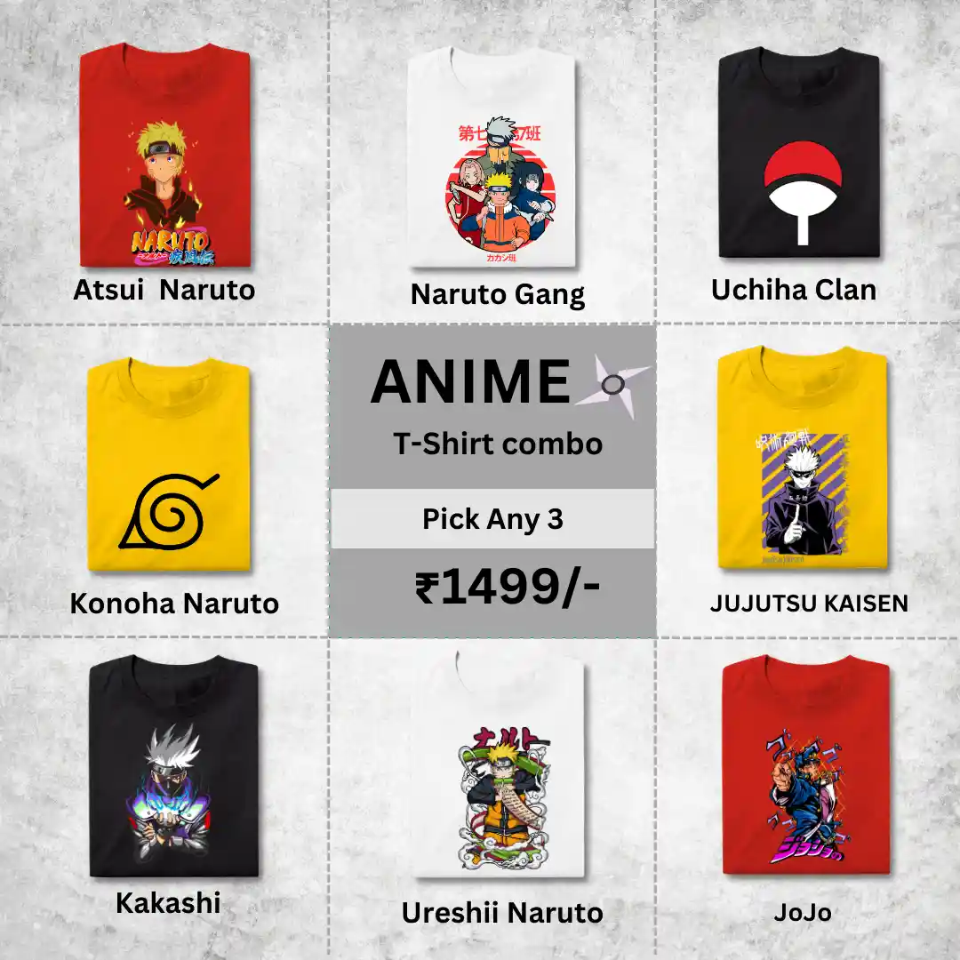 Pack Of 3 Anime T-Shirt